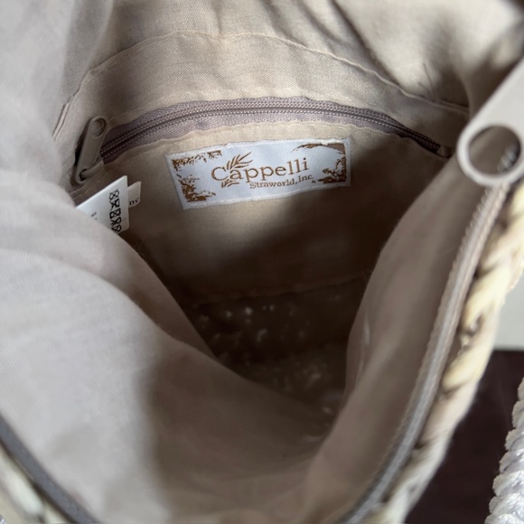 Cappelli Straworld Beige Woven Fringe Crossbody Purse - Picture 6 of 14